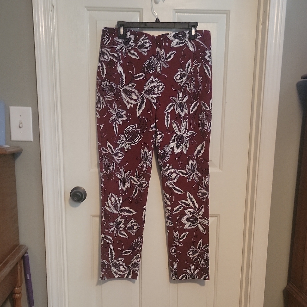 Chico's Floral Burgundy Women's Pants